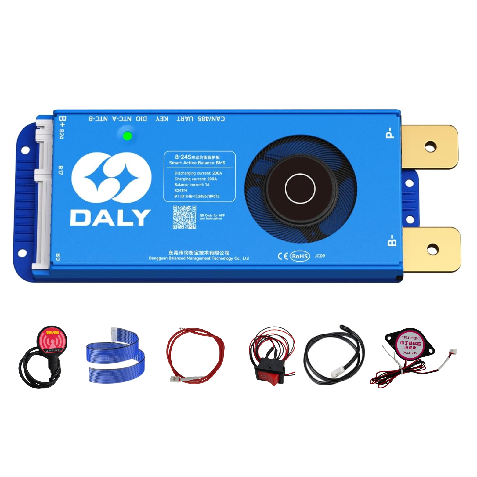 DALY Smart Active Balance BMS 8S-24S 24V-84V 200A Built-in Bluetooth with RS485 CAN PCB Battery Protection Board
